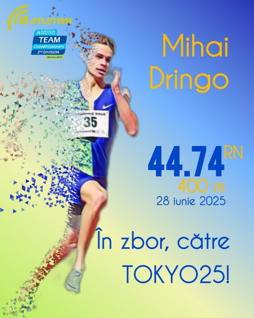 Mihai Dringo stabilește un nou record național la 400 m și se califică la Mondialele de Atletism