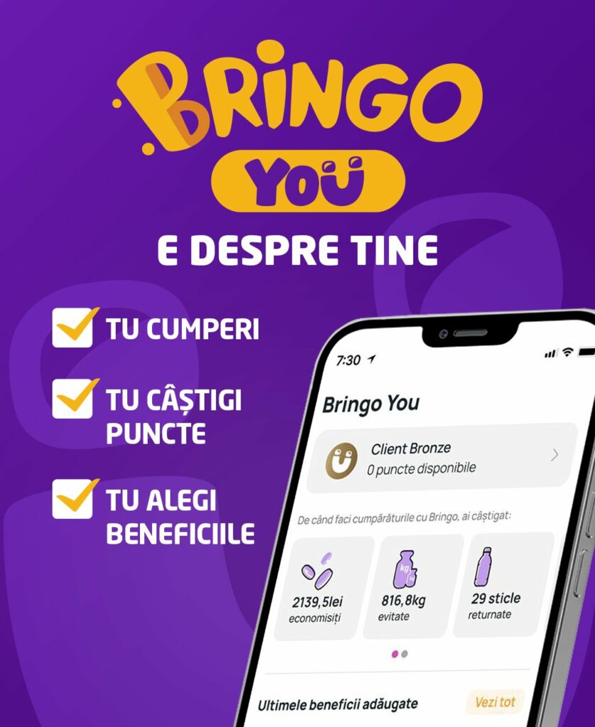 Bringo lansează Bringo YOU – programul de loialitate care răsplătește rutina de cumpărare cu extra-beneficii, fără înscriere sau costuri suplimentare