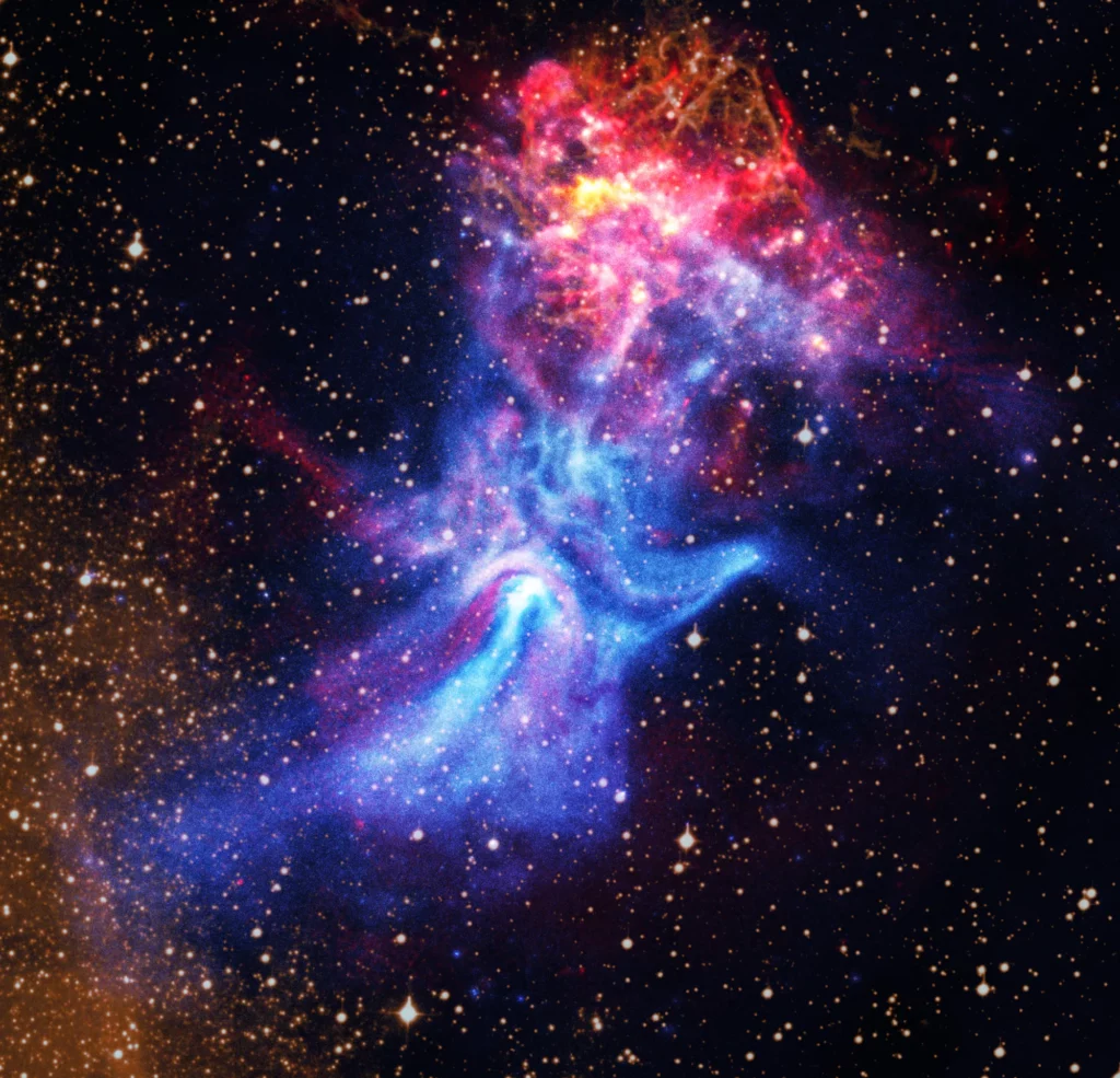 NASA a publicat o nouă imagine captivantă: un pulsar și nebuloasa din jurul său merg ”mână în mână”