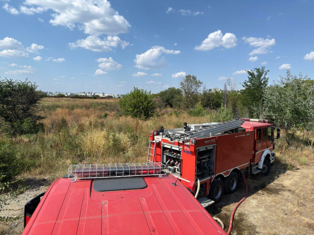 Incendiu puternic lângă Delta Văcărești, localizat după o intervenție de amploare a pompierilor