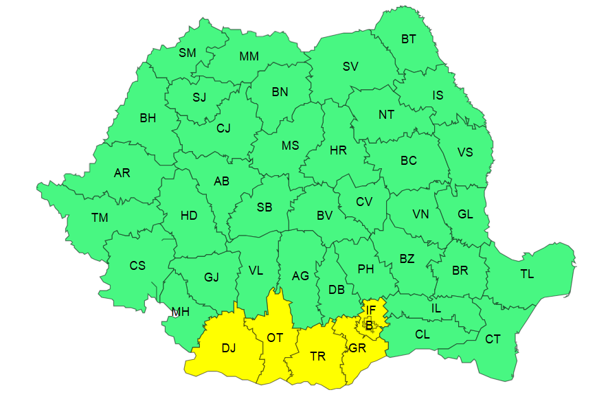 METEO. Cod portocaliu de instabilitate atmosferică în nordul Moldovei și mai multe județe din Transilvania