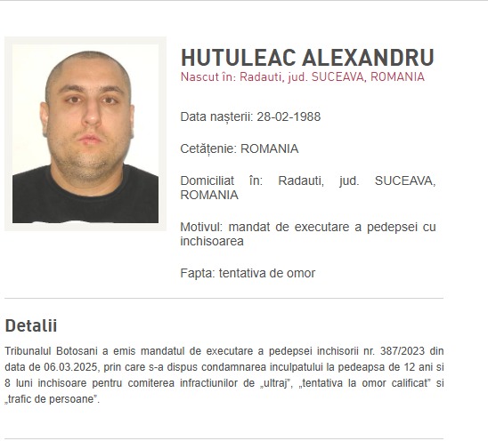 Interlopul din Suceava, care a lovit cu sabia în cap un poliţist, a găsit în Norvegia