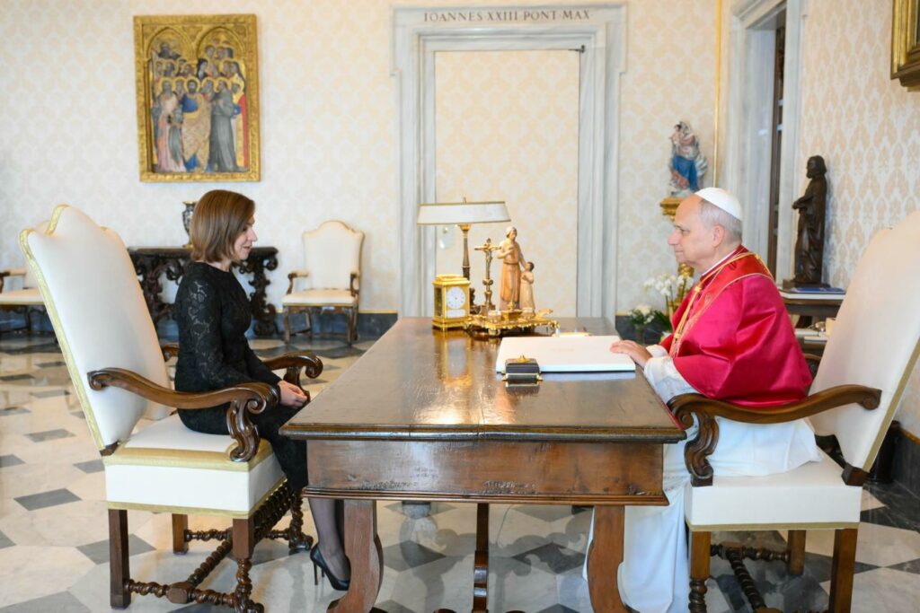 Maia Sandu, primită în audienţă de Papa Leon al XIV-lea la Vatican