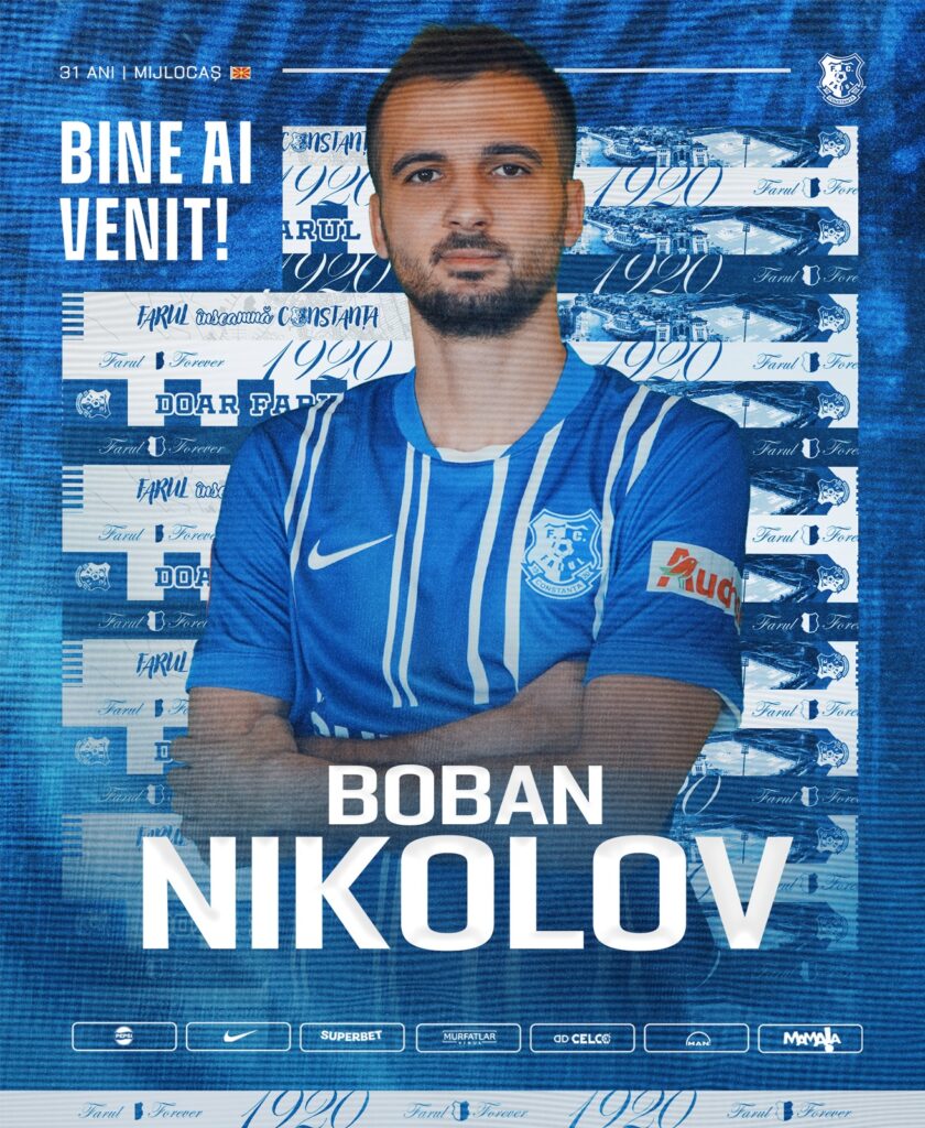Farul Constanţa l-a transferat pe mijlocaşul macedonean Boban Nikolov
