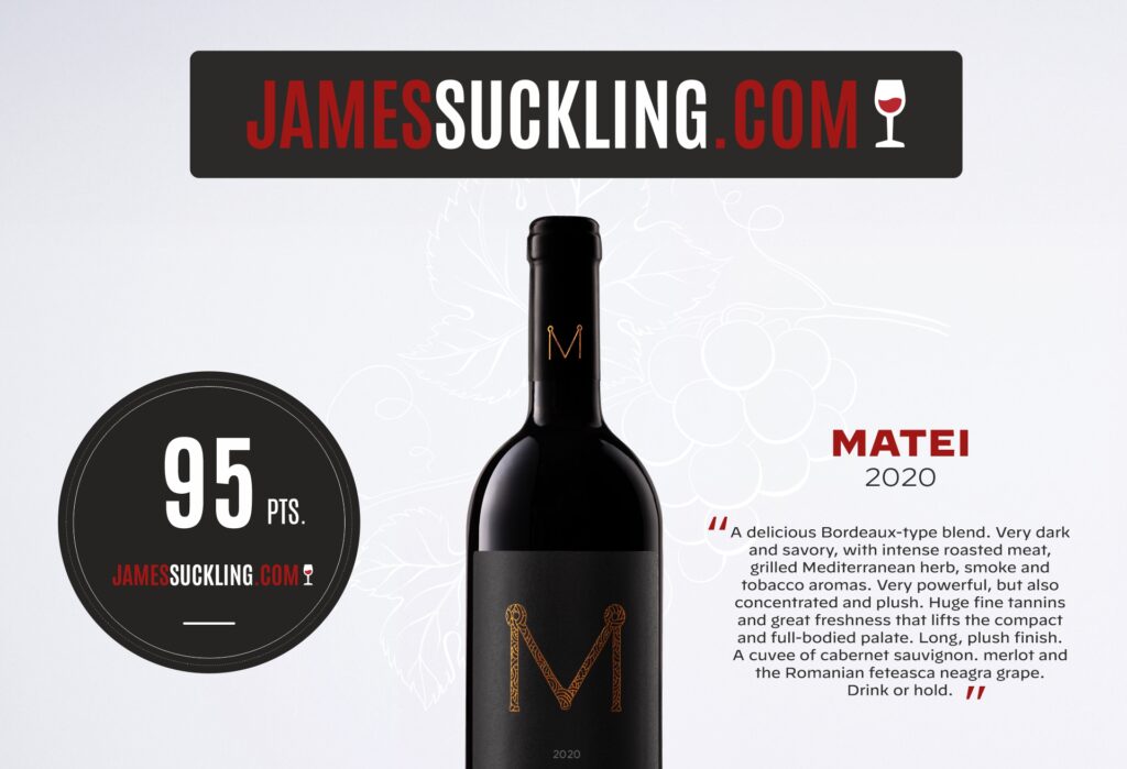 CRAMA DEMATEI ÎNREGISTREAZĂ CEL MAI MARE SCOR ISTORIC PENTRU UN VIN ROMÂNESC LA JAMES SUCKLING: MATEI 2020 – 95 DE PUNCTE!