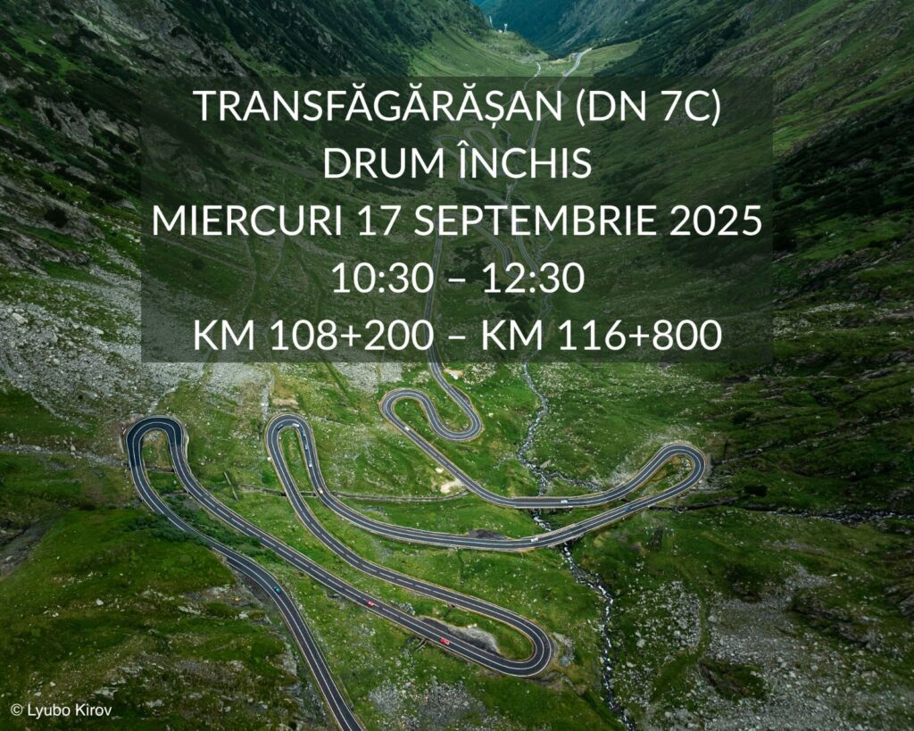Transfăgărășanul, închis pe 17 septembrie timp de două ore pentru filmarea unui eveniment automobilistic