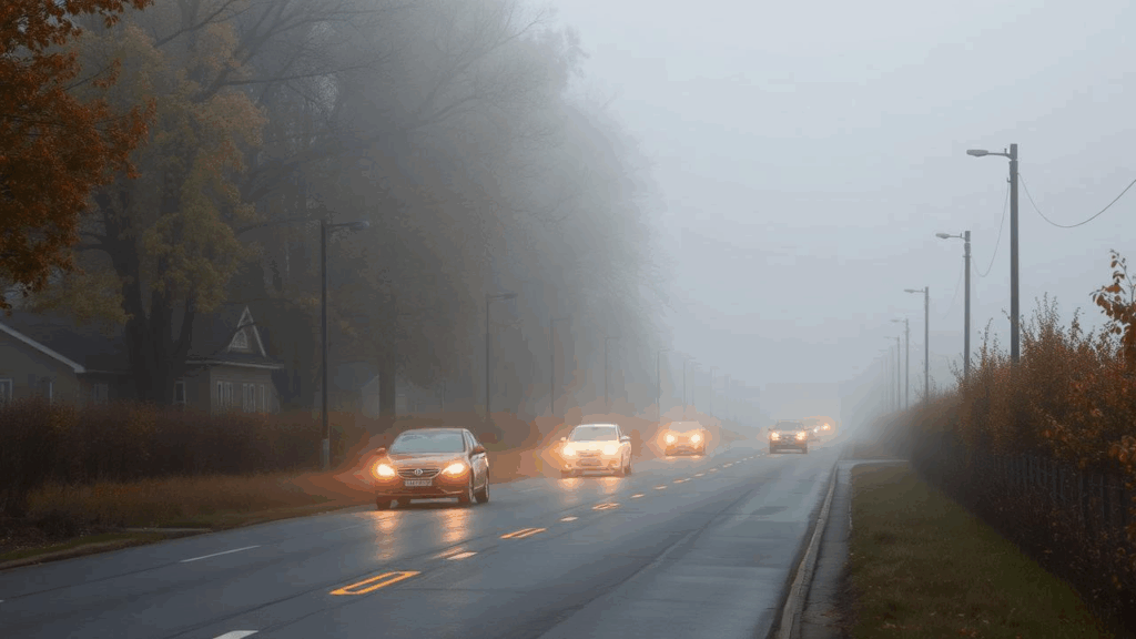 Ceața reduce vizibilitatea pe drumuri din județele Giurgiu, Ilfov și Teleorman