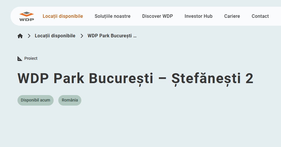 Dezvoltare de 32.000 m² lângă București, în cel mai mare parc WDP