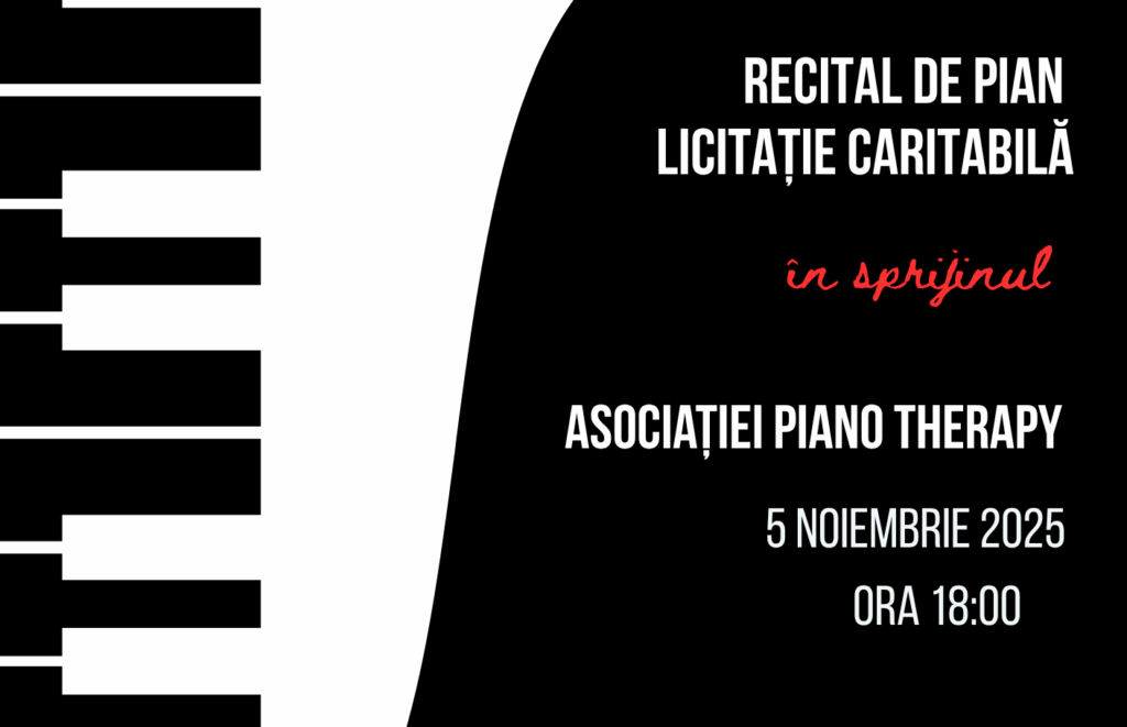 Piano Therapy marchează 10 ani de activitate printr-o licitație caritabilă și un recital susținut de Alexandra Ușurelu