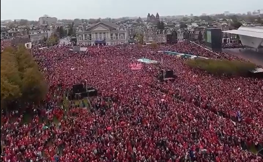Manifestații în Amsterdam împotriva războiului din Gaza: Sute de mii de oameni au ieșit în stradă