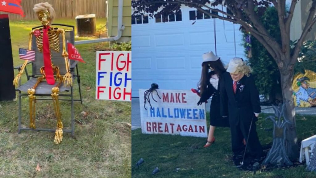 Halloween politic la Washington: decorațiile anti-Trump domină curțile democraților