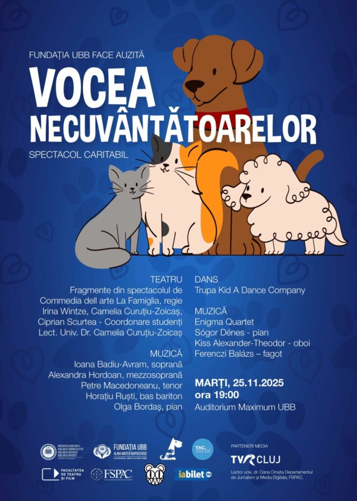 Spectacol caritabil la Cluj pentru animalele fără stăpân