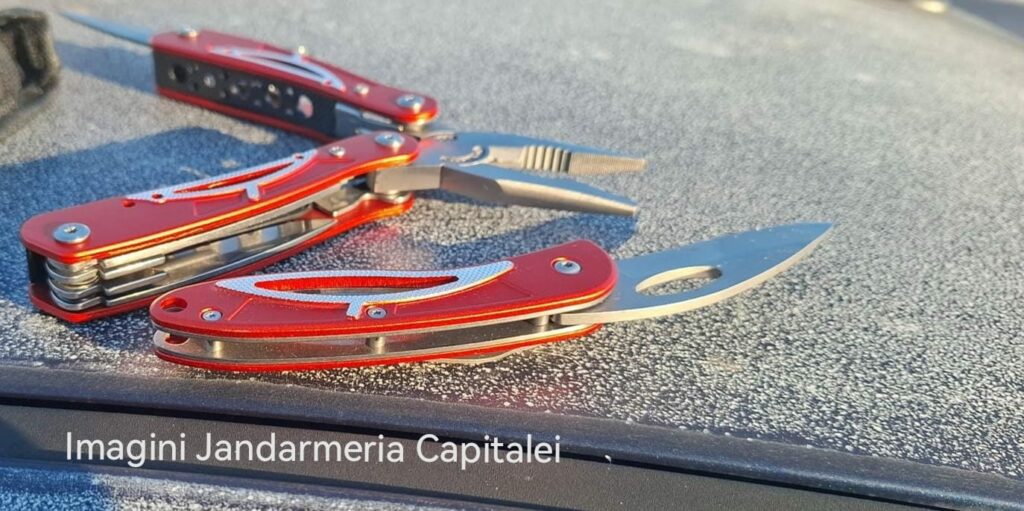 Bărbat cu cuțit și unealtă multifuncțională, prins de jandarmi lângă protestul din Piața Victoriei