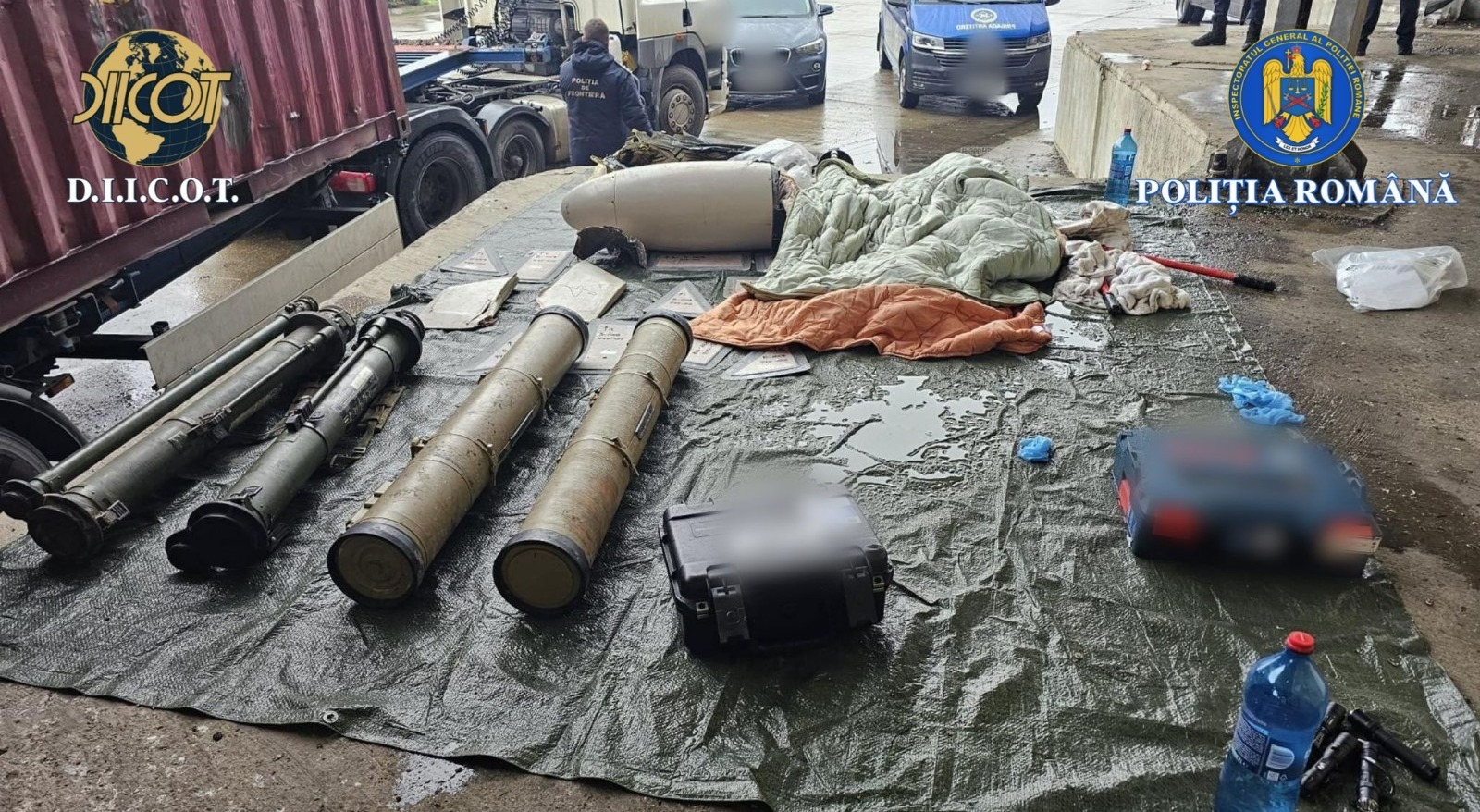 Armele din camionul prins la Vama Albița, preluate dintr-un depozit din Ucraina