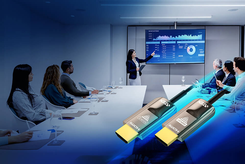 Optimizarea spațiilor profesionale și comerciale prin cablurile HDMI Active Optical (AOC) de la ATEN