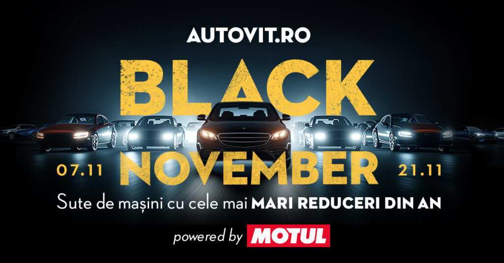 Black November la Autovit.ro: reduceri de peste 500.000 de euro pentru 400 de mașini
