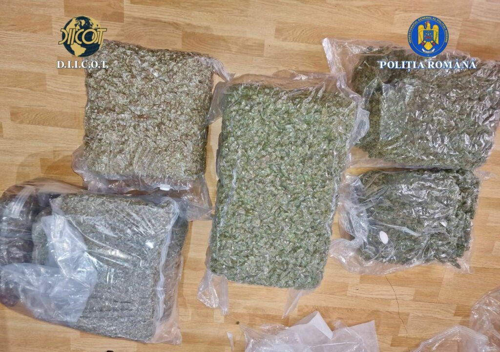 Patru bărbați prinși când ridicau colete cu 41 de kilograme de canabis