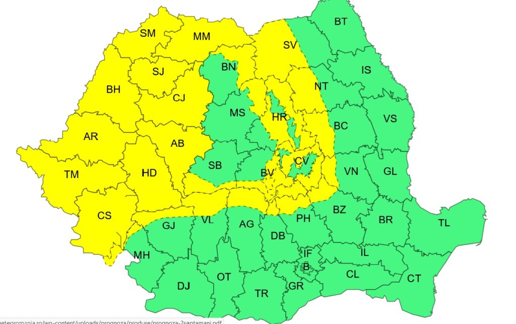 Vremea se răcește. Ploi în toată țara și ninsori la munte