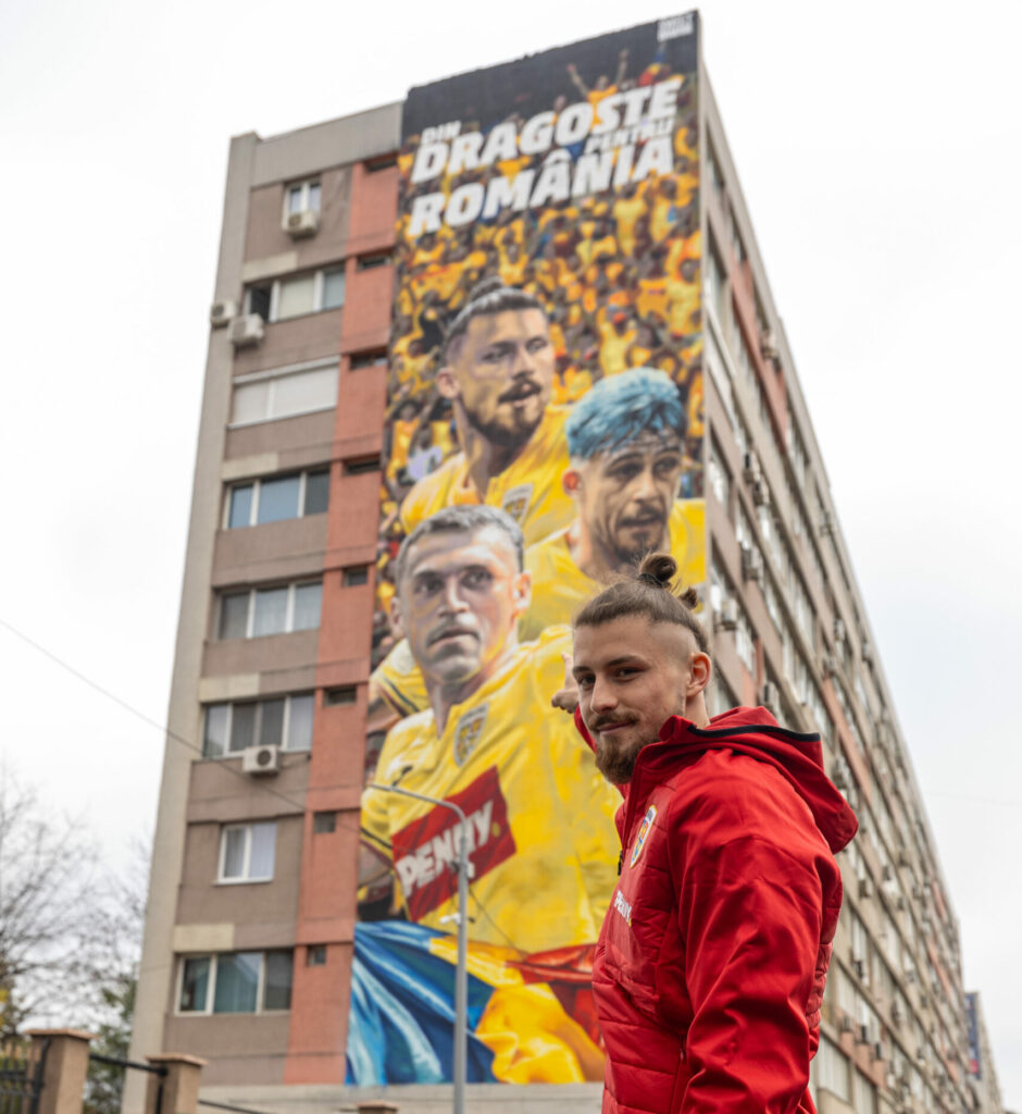 PENNY și Federația Română de Fotbal aduc culoare lângă Arena Națională: primul mural dedicat echipei naționale de fotbal a României