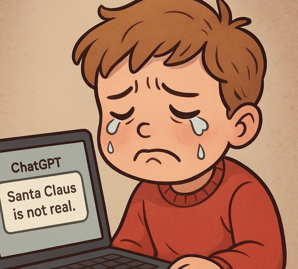 Moș Crăciun față cu ChatGPT / ChatGPT îi spune copilului tău că Moș Crăciun nu există / Ce faci ca părinte?