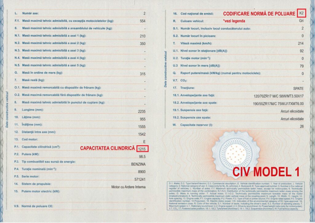 Impozitul auto din 2026: RAR explică unde este trecută norma Euro pe cartea mașinii, în funcție de tipul de CIV