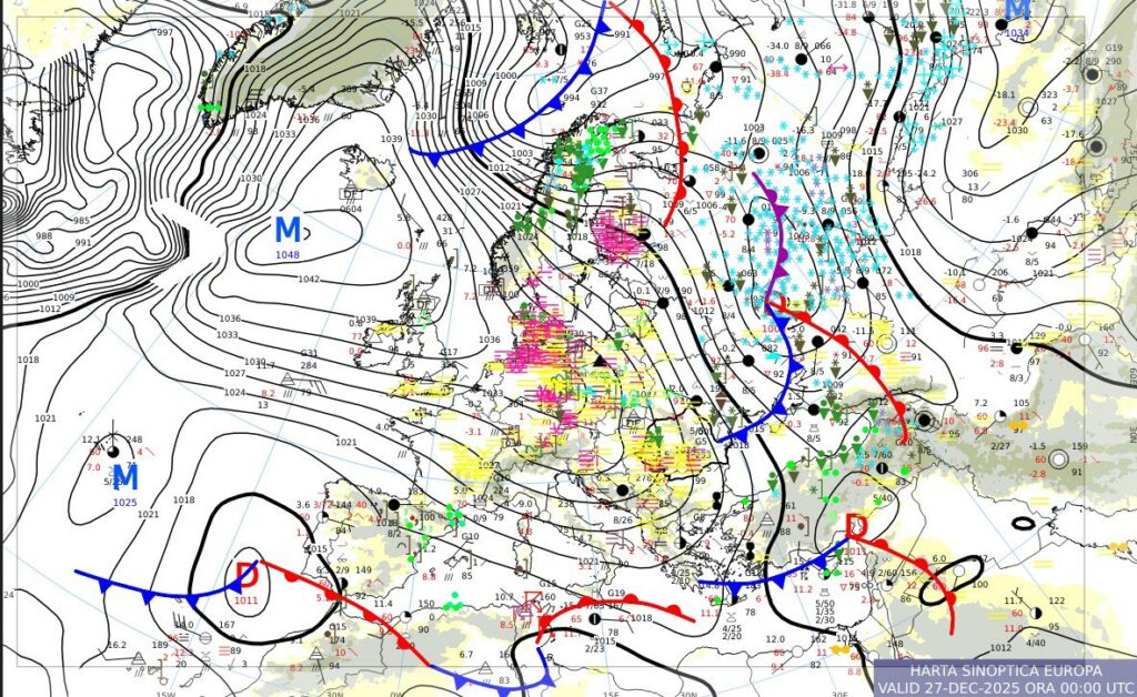 Prognoză meteo de Revelion 2025–2026: ger puternic, vânt intens și ninsori în mai multe regiuni ale României