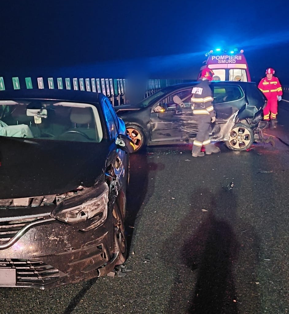 Doi copii răniți într-un accident pe Autostrada A3, în Cluj