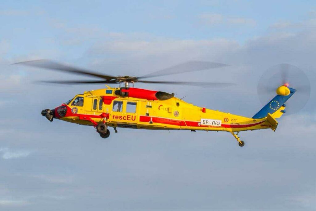 Un elicopter pentru intervenții la dezastre, destinat Protecției Civile Europene, a ajuns în România