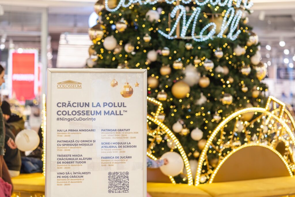 Moș Crăciun ajunge la Polul Colosseum Mall cu un convoi electric de 1.000 CP și „sănii” high-tech. Paradă urbană spectaculoasă în București