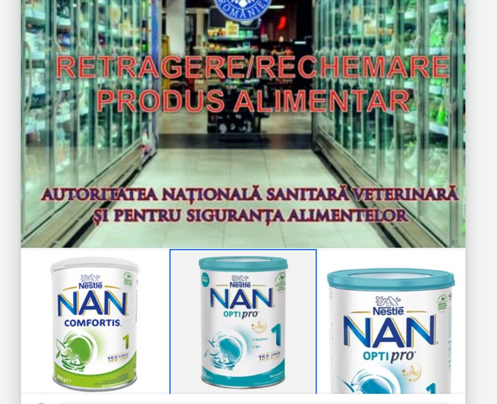 Lapte praf pentru sugari retras din magazine. Ce loturi sunt contaminate cu bacterii