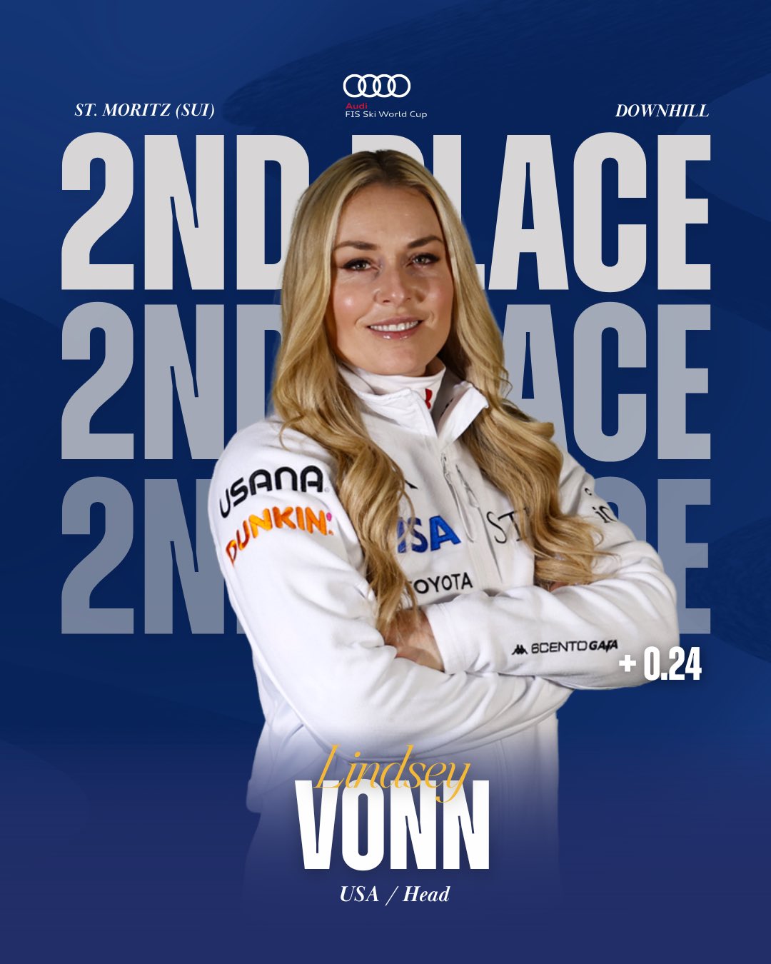 Locul doi în Cupa Mondială de schi alpin pentru cea mai vârstnică câștigătoare din istorie