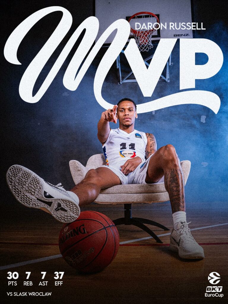 Dusan Miletic și Fatts Russell, de la U-BT Cluj-Napoca, performanță istorică împotriva lui Slask