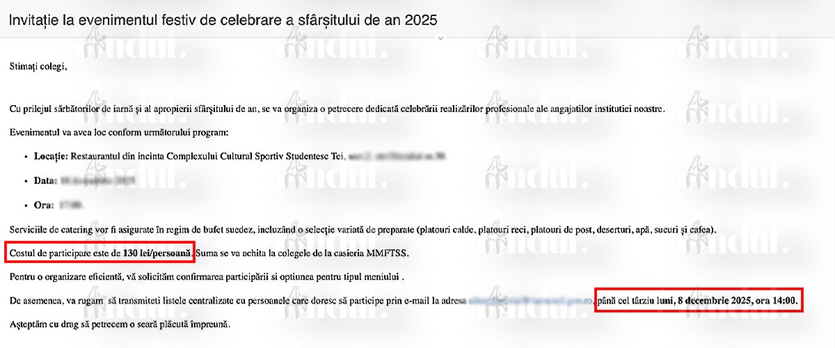Petrecere de final de an la Ministerul Muncii