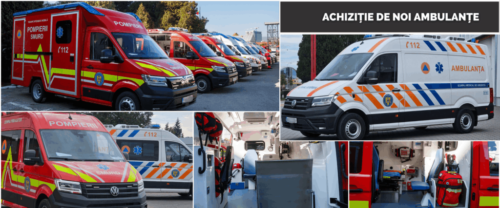Peste 1,1 miliarde lei din PNRR pentru 1.200 de ambulanțe noi pentru SMURD și SAJ