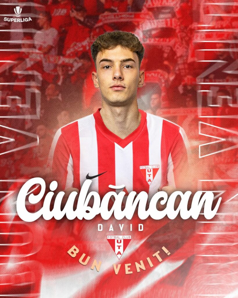 UTA Arad anunță transferul atacantului de 21 de ani, David Ciubăncan, de la CFR Cluj