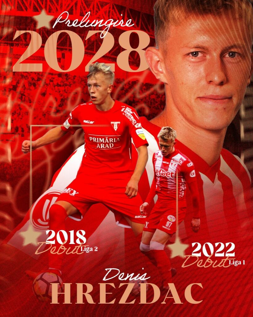 UTA Arad prelungește contractul cu mijlocașul Denis Hrezdac până în 2028