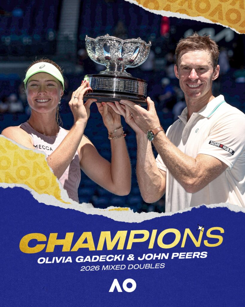 Olivia Gadecki și John Peers au câștigat pentru al doilea an consecutiv titlul la dublu mixt la Australian Open