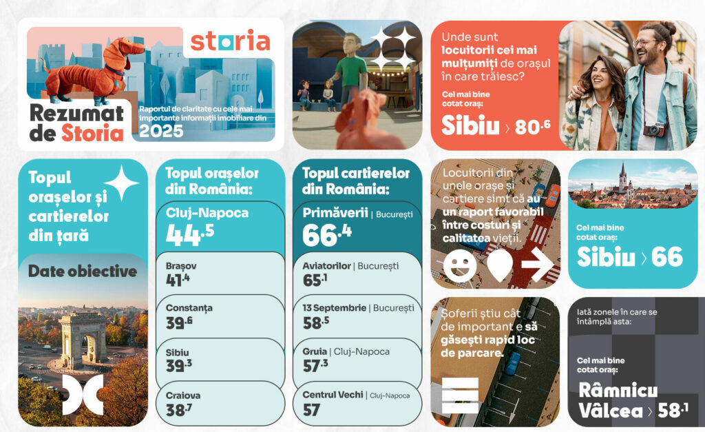 Index Storia – Unde se trăiește cel mai bine în România Cluj-Napoca conduce clasamentul la scorul obiectiv, iar Sibiu la evaluarea subiectivă a locuitorilor