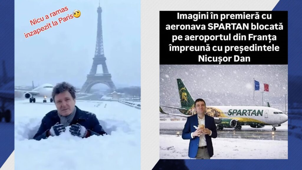Val de ironii online după ce președintele Nicușor Dan a rămas înzăpezit în Franța