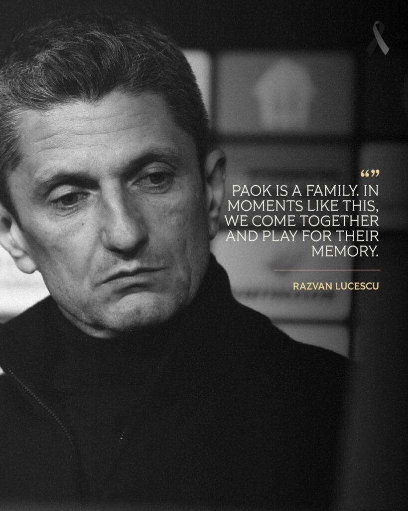 PAOK, în fața meciului cu Lyon, după tragedia din Timiș. Răzvan Lucescu: Jucăm în memoria lor