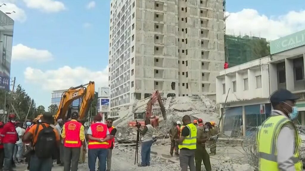 Un bloc de 16 etaje, aflat în construcție, s-a prăbușit în Nairobi