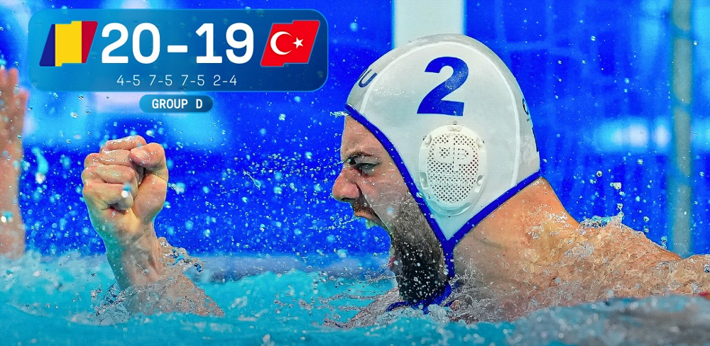 România câștigă și al doilea meci de la Campionatul European de polo pe apă, cu Turcia. Urmează duelul pentru primul loc din grupă, cu Italia