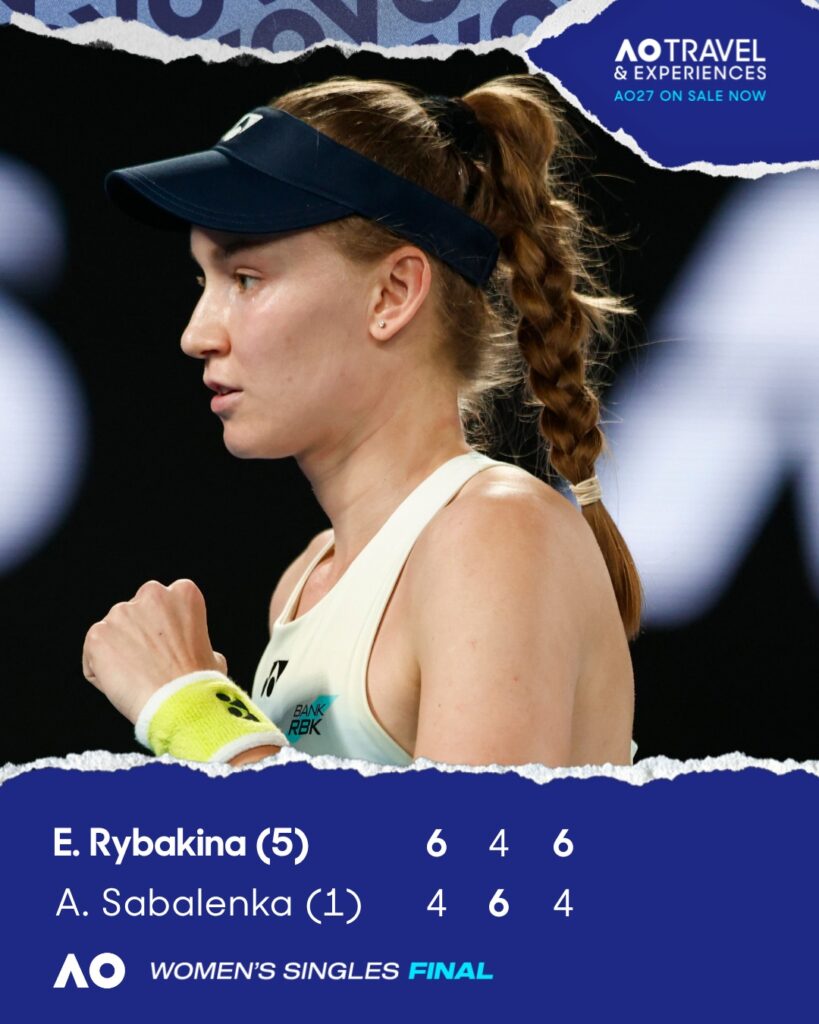 Sabalenka, învinsă de Rybakina în finala feminină de la Australian Open
