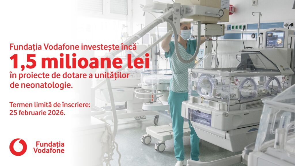 Fundația Vodafone investește încă 1,5 milioane de lei în dotarea unităților de neonatologie din România