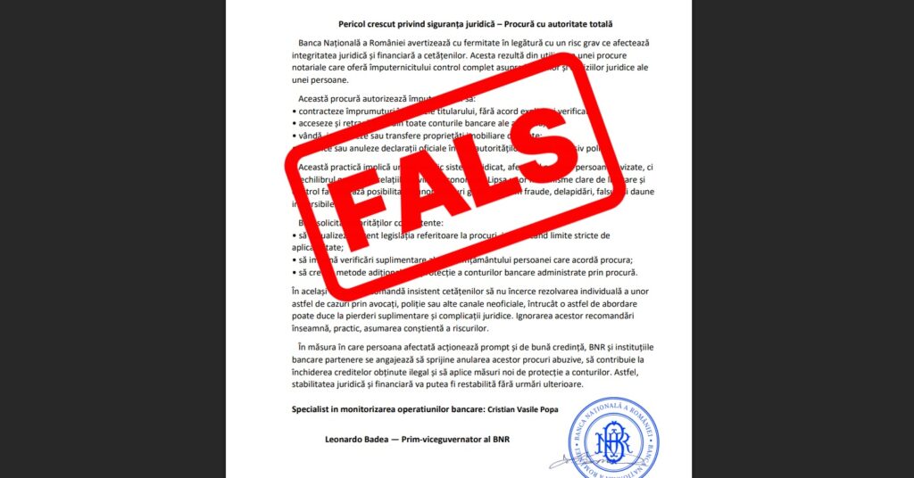 Atenție la documentul care circulă cu sigla BNR. Ce spune banca centrală