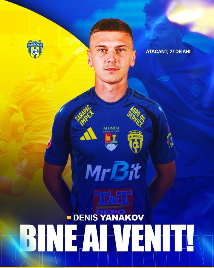 Unirea Slobozia anunță transferul atacantului ucrainean Denis Yanakov