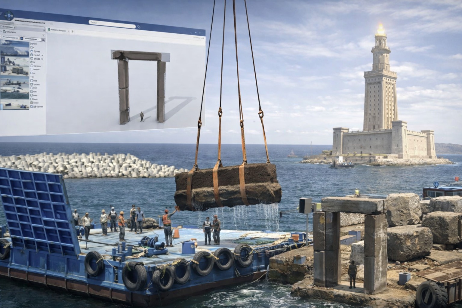 Arheologii scot la suprafață fragmente din Farul din Alexandria