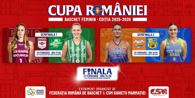 Final Four-ul Cupei României la baschet feminin, ediția 2025/2026, debutează la Sighetu Marmației