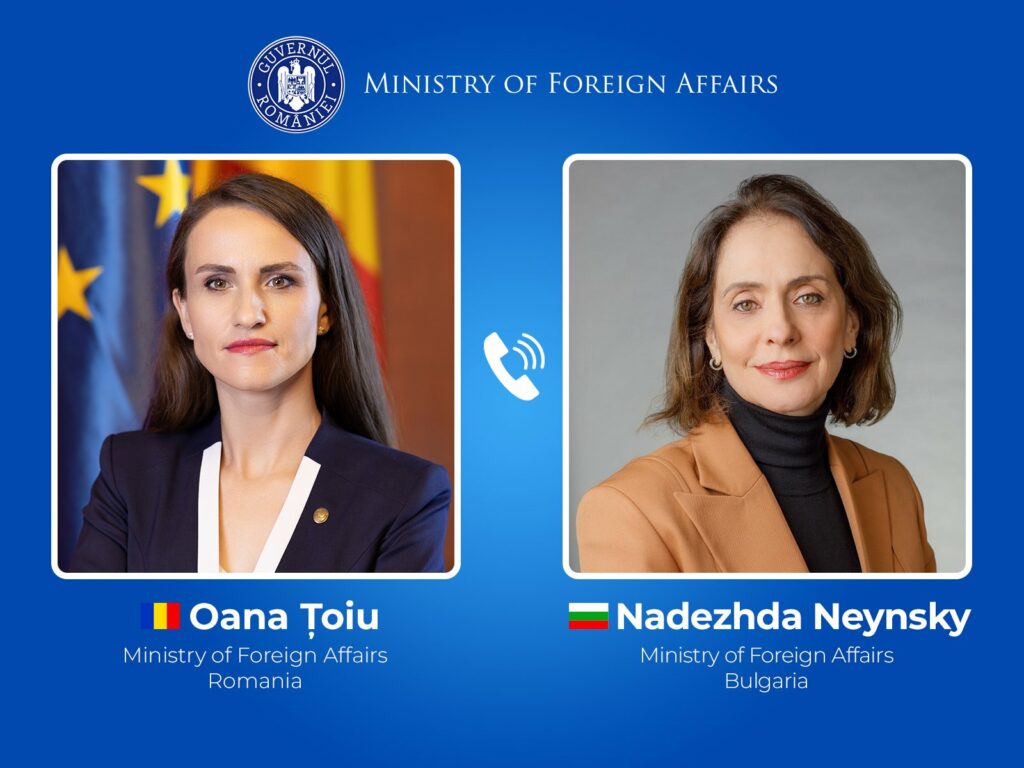 Oana Țoiu, discuție cu Ministra de Externe a Bulgariei: România și Bulgaria își consolidează parteneriatul strategic și cooperarea la Marea Neagră