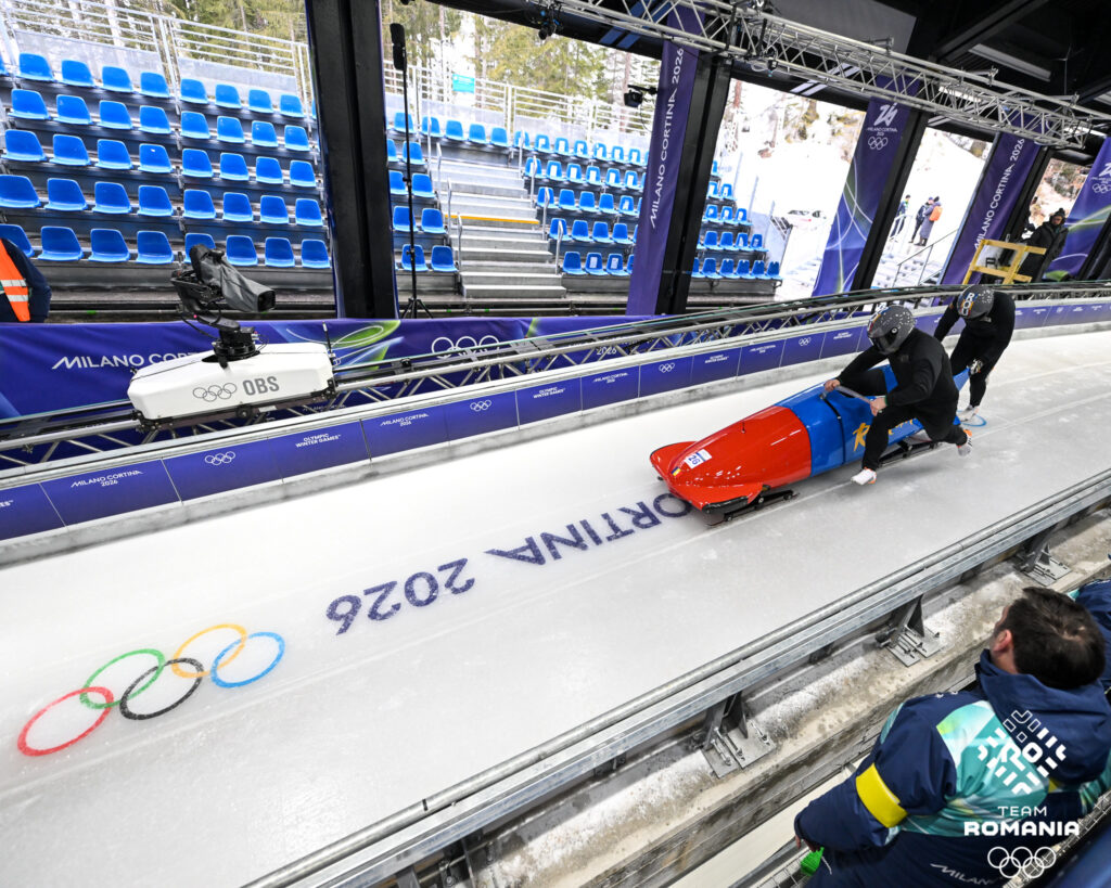 Milano Cortina 2026. Echipajul românesc de bob 2 persoane masculin, pe locul 10 după prima manșă